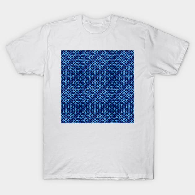 Geometric Flower Petal Pattern (Blue Shades) - Geometric - T-Shirt ...